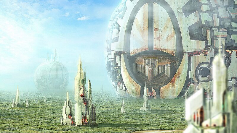 Futuristic Alien Structures — Green, Serene