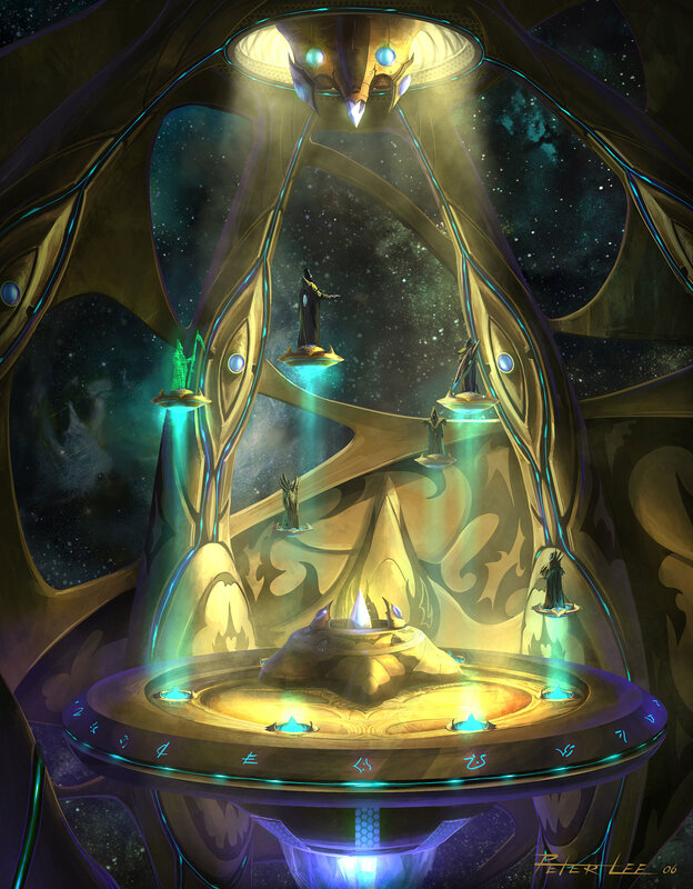 futuristic alien temple
