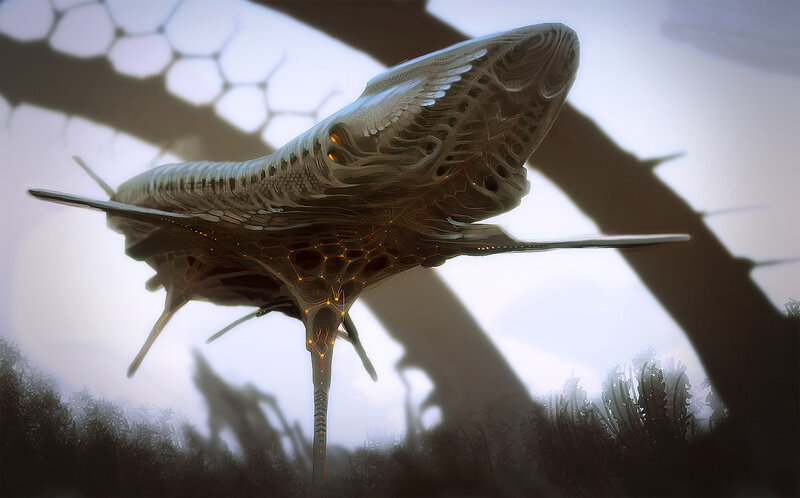 futuristic alien vessel