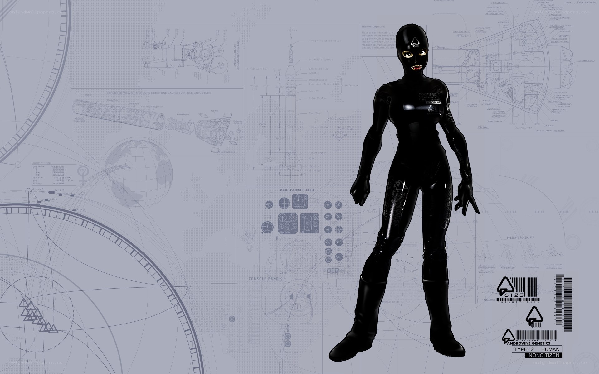 futuristic android character