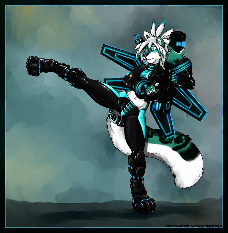 futuristic anthropomorphic warrior