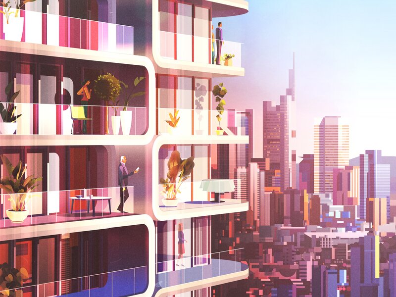 Futuristic Apartment Building