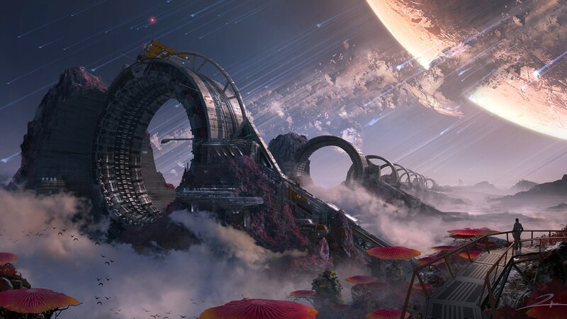 Futuristic Arches on Alien Planet