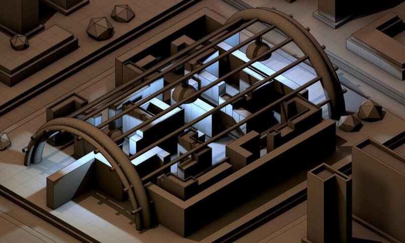 futuristic architectural model