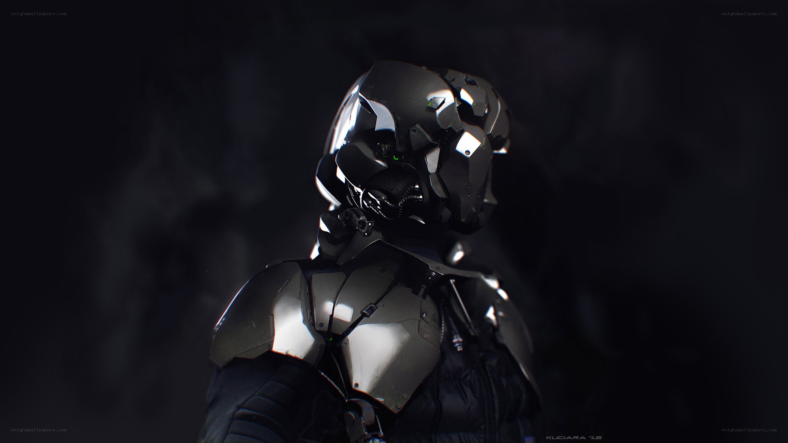 futuristic armored figure