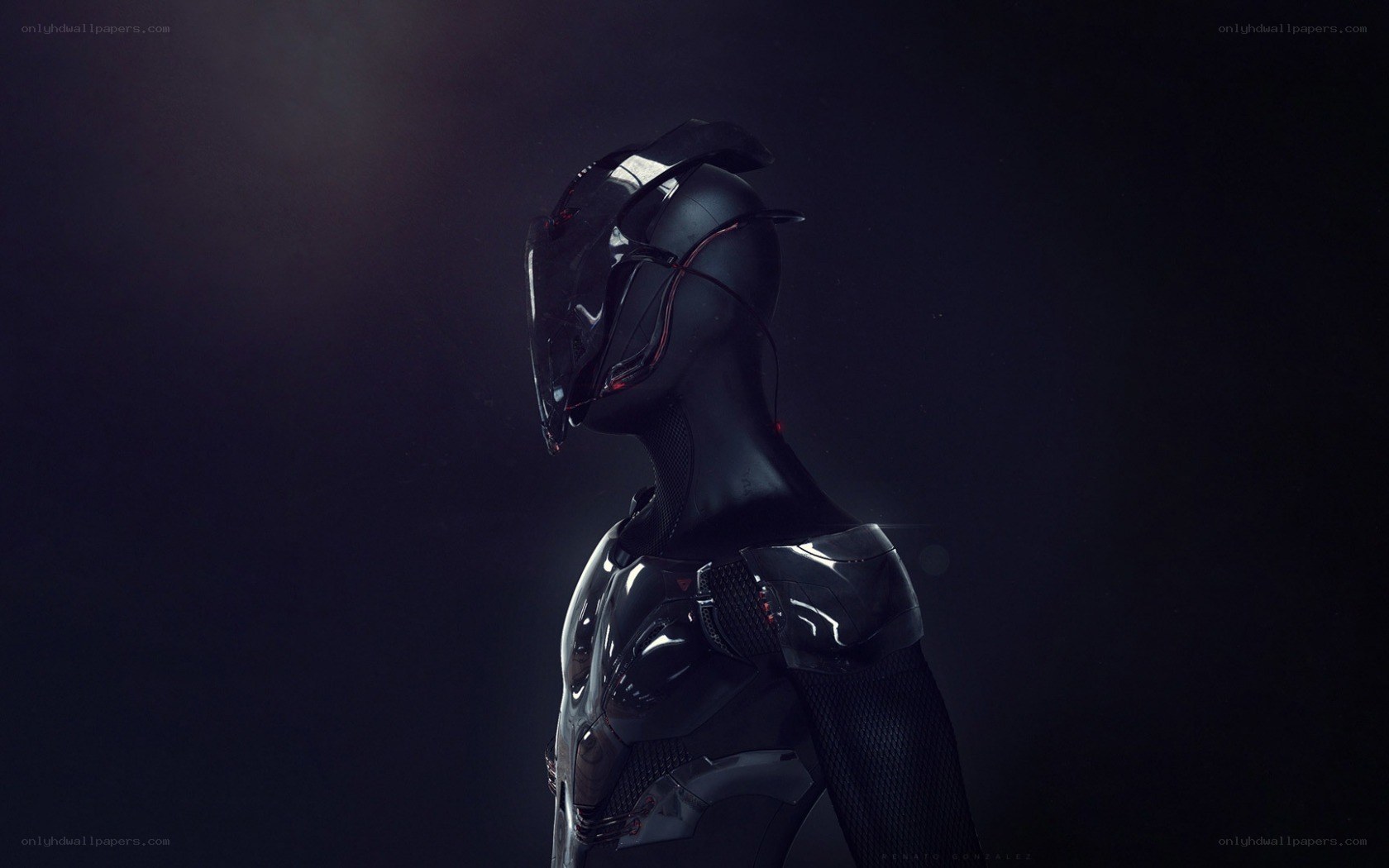 futuristic armored figure