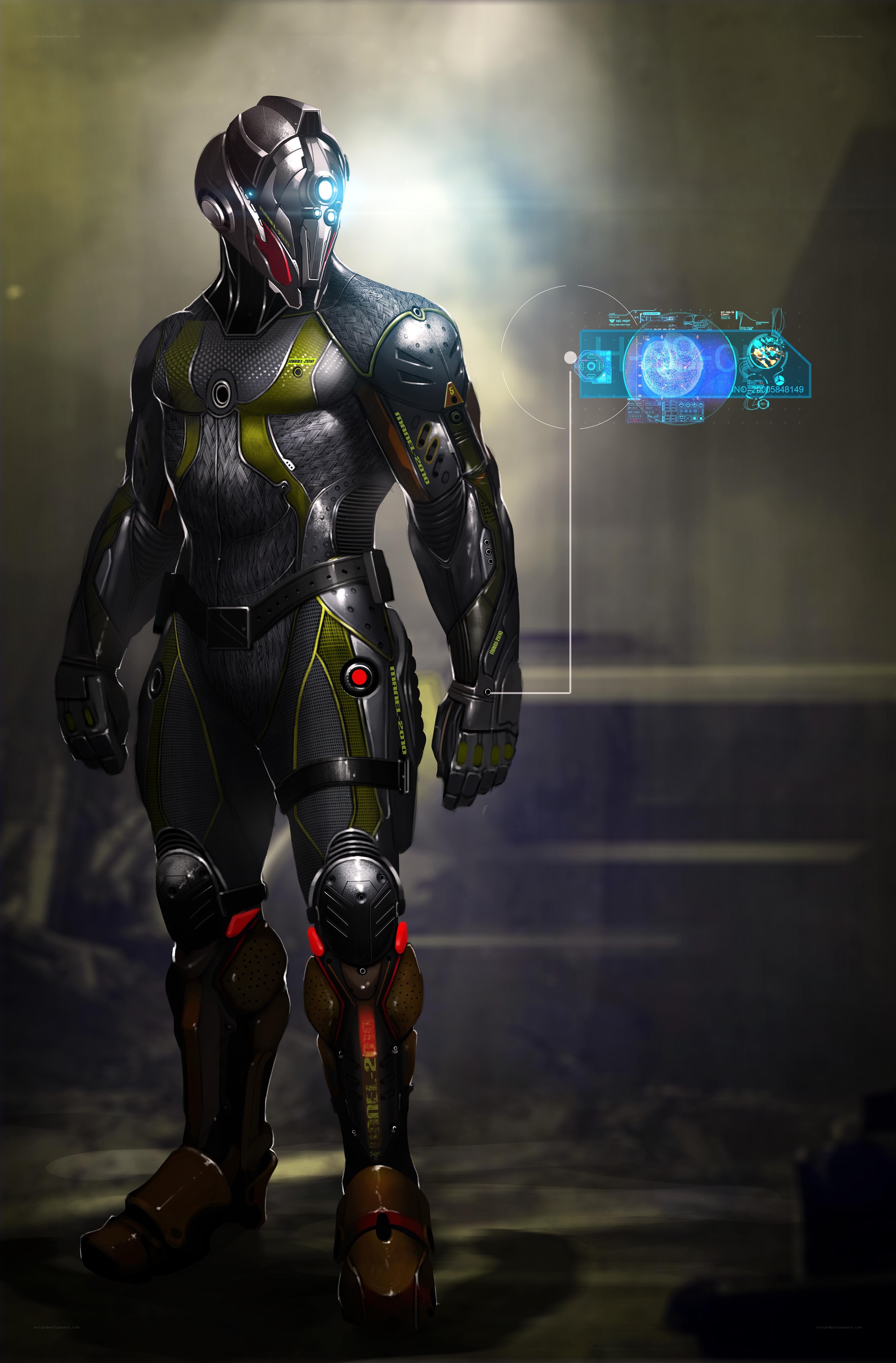 futuristic armored soldier