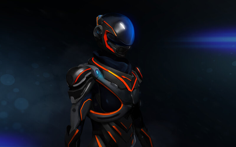 Futuristic Armored Soldier — Black