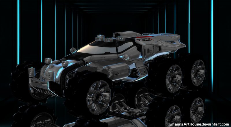 Futuristic Armored Vehicle — Black