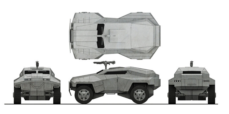 futuristic armored vehicle design
