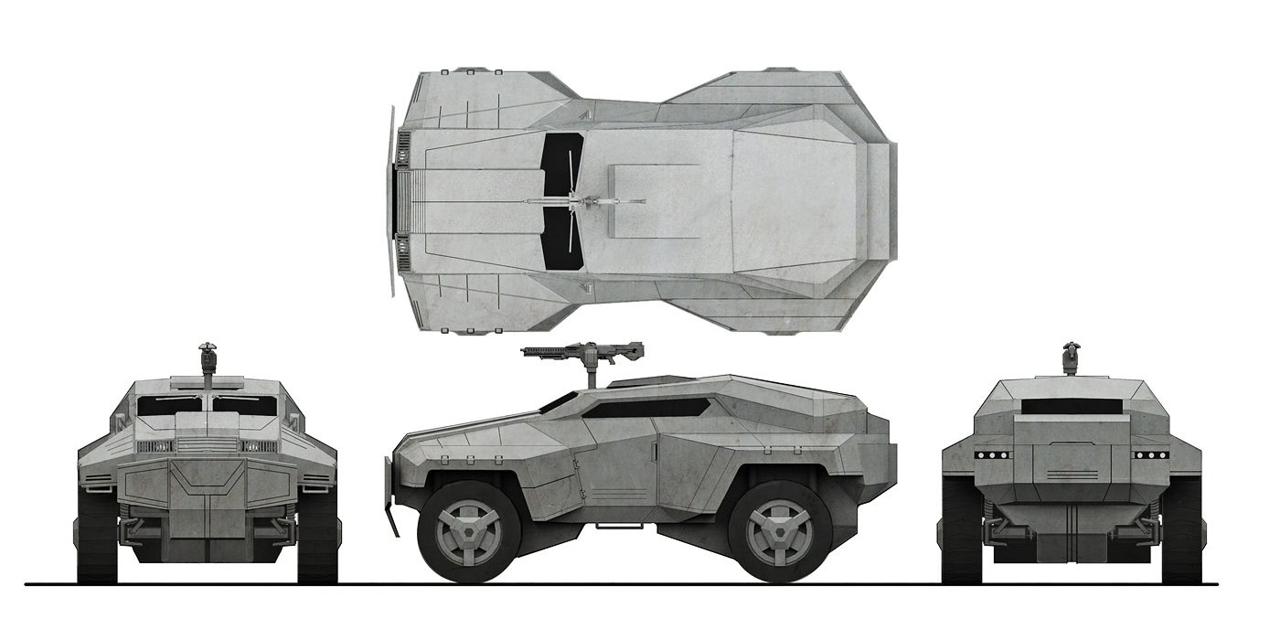 futuristic armored vehicle design
