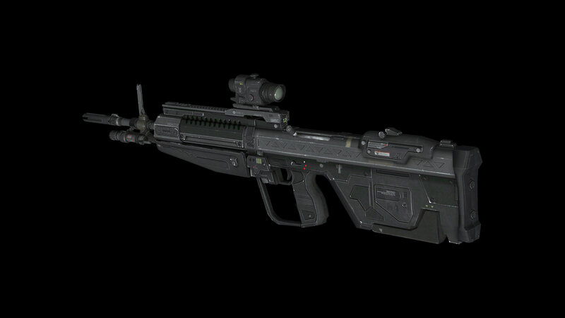 futuristic assault rifle