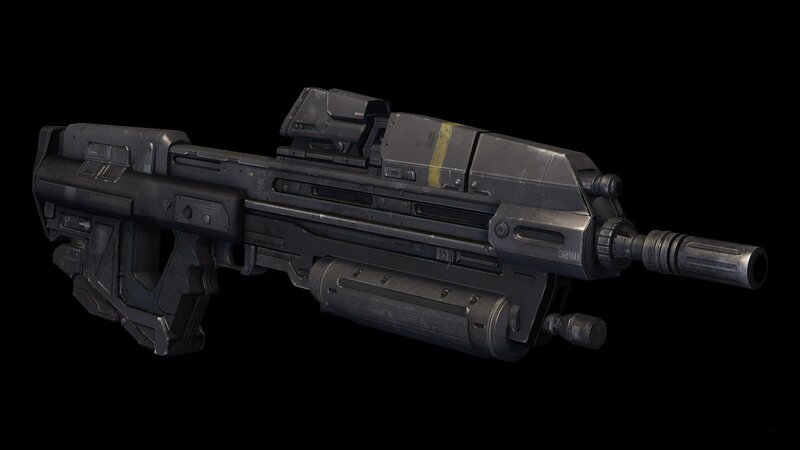 Futuristic Assault Rifle — Black, Neutral, 3d Render