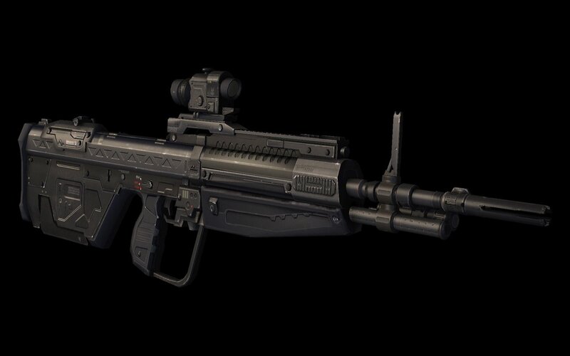 Futuristic Assault Rifle — Black, Neutral