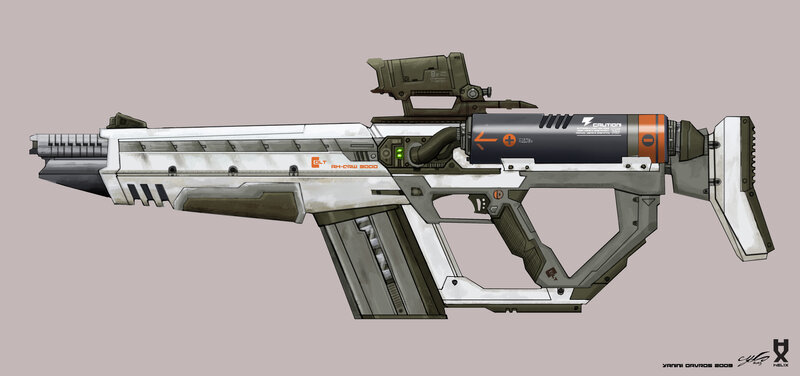 futuristic assault rifle concept