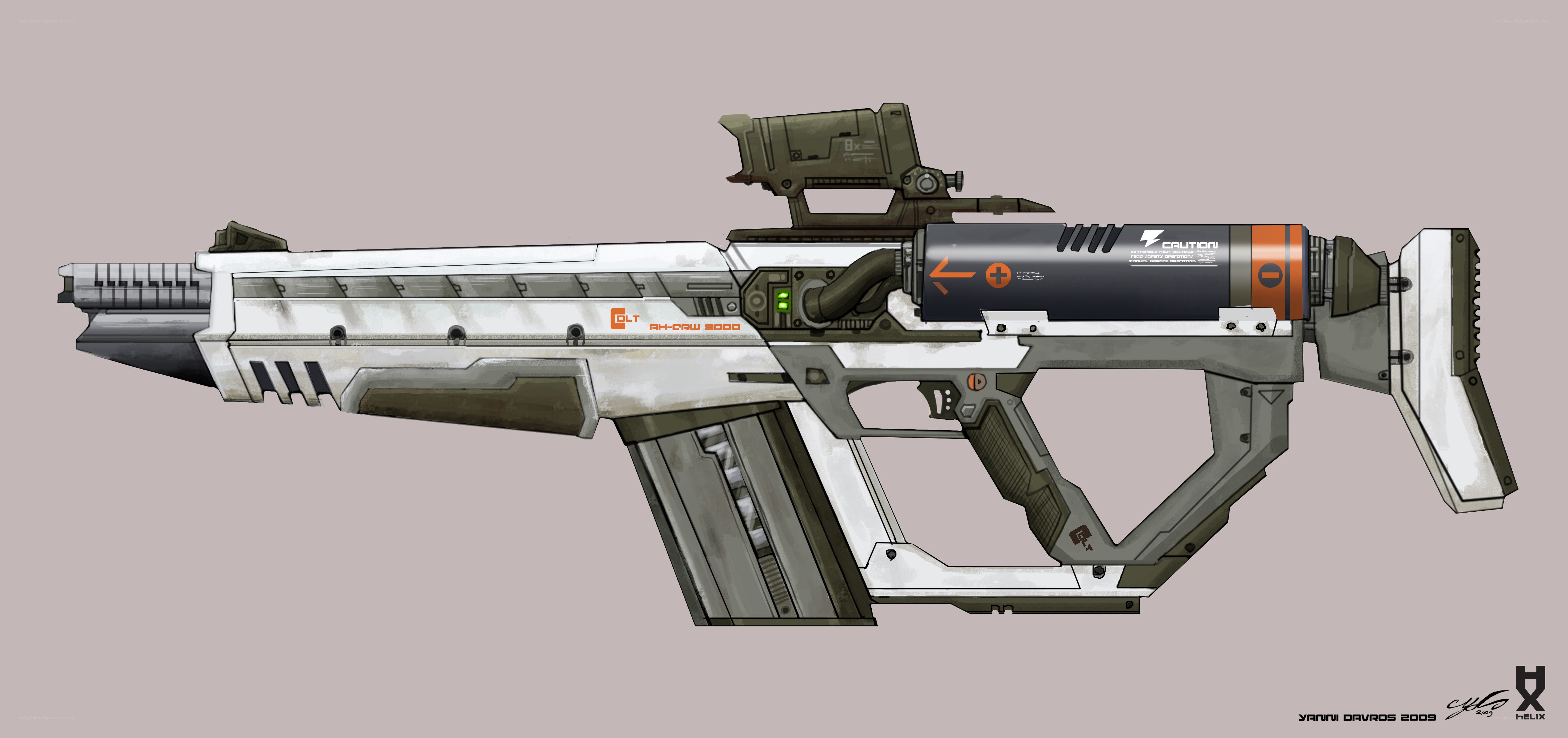 futuristic assault rifle concept