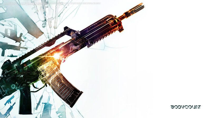 Futuristic Assault Rifle — White