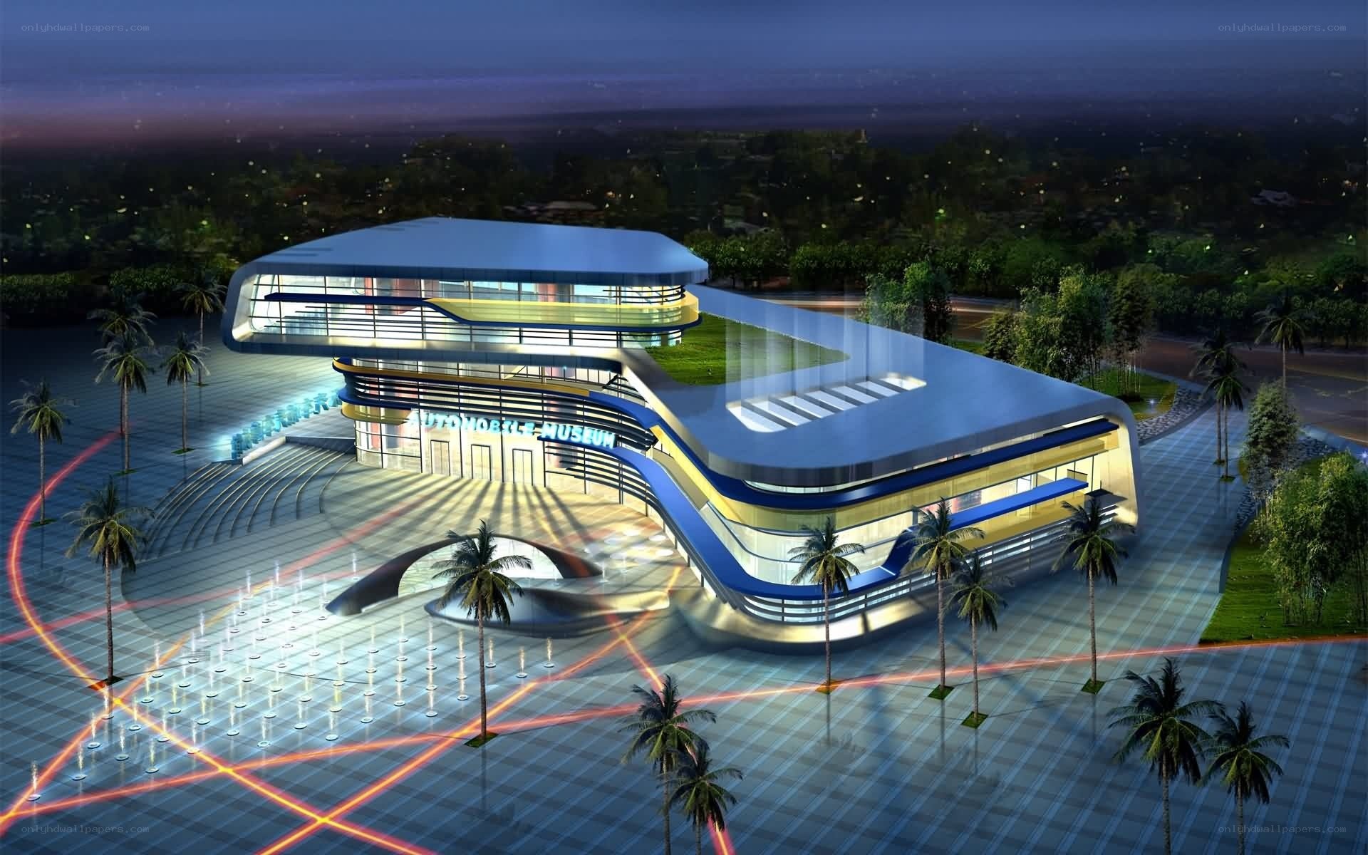 futuristic automobile museum design