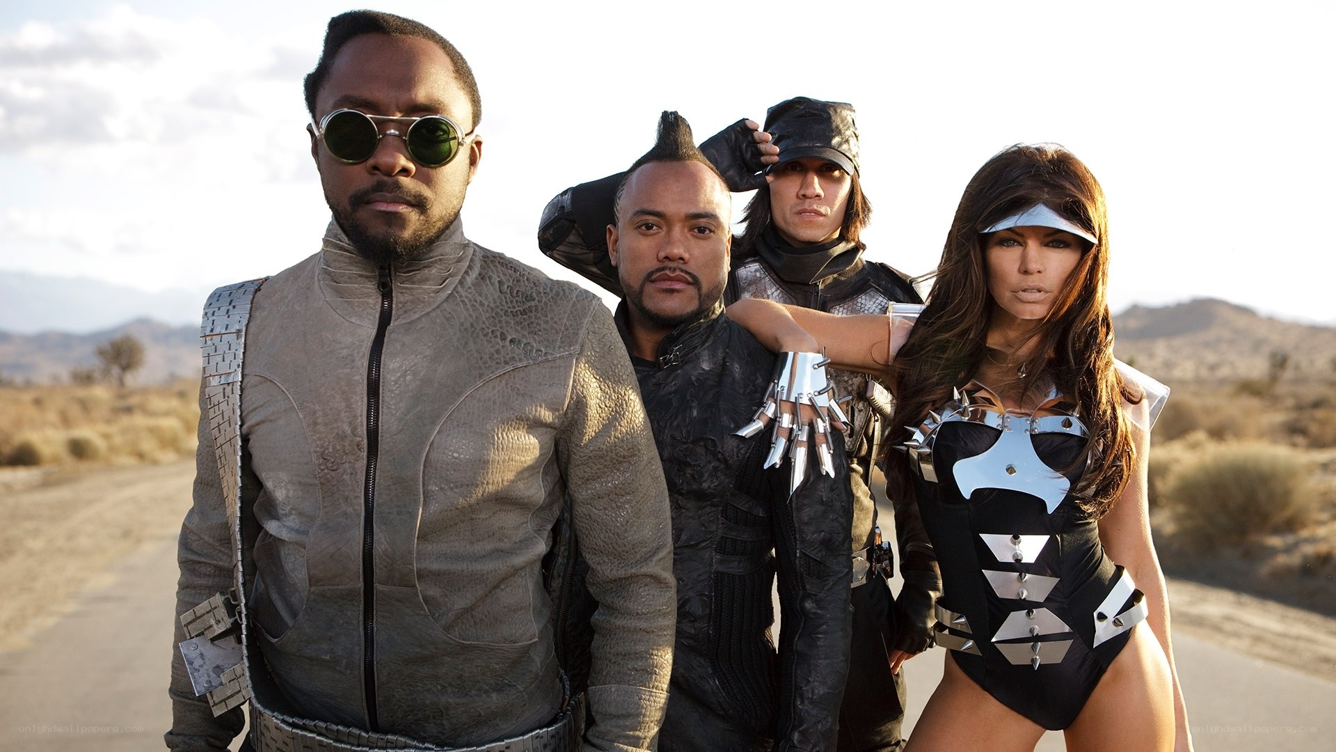 futuristic band in desert