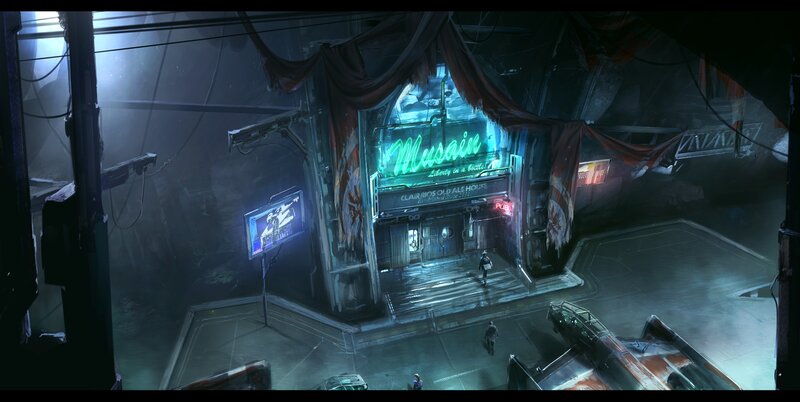 Futuristic Bar Entrance