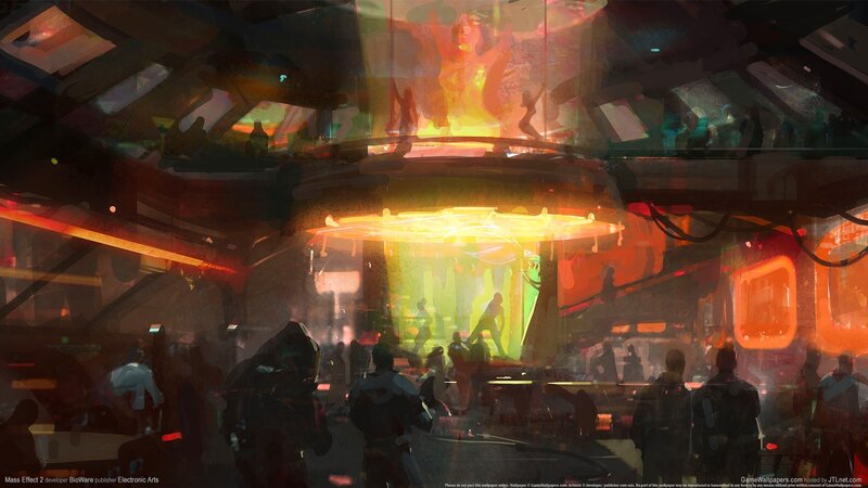 futuristic bar interior