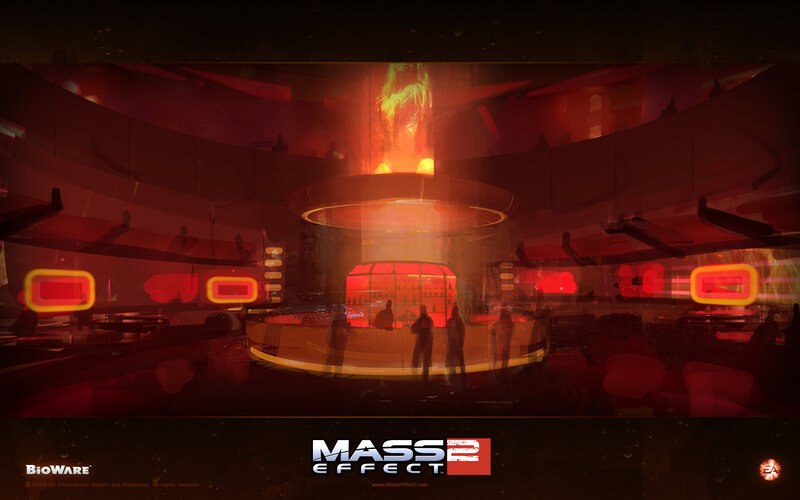Futuristic Bar Interior — Red, Dramatic, Night