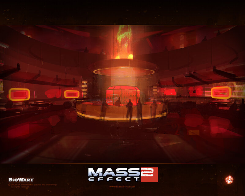 Futuristic Bar Interior — Red, Dramatic