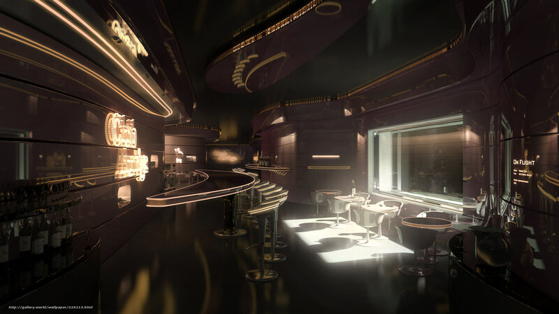 futuristic bar interior