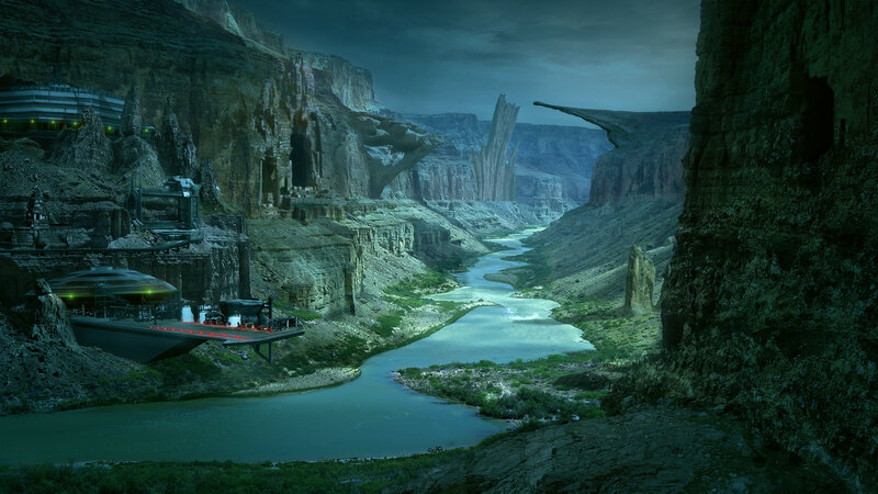 Futuristic Base in Canyon