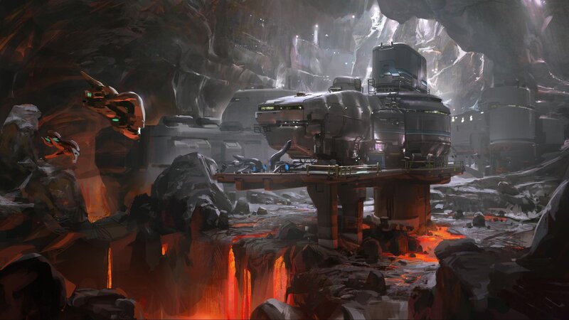 Futuristic Base in Cave