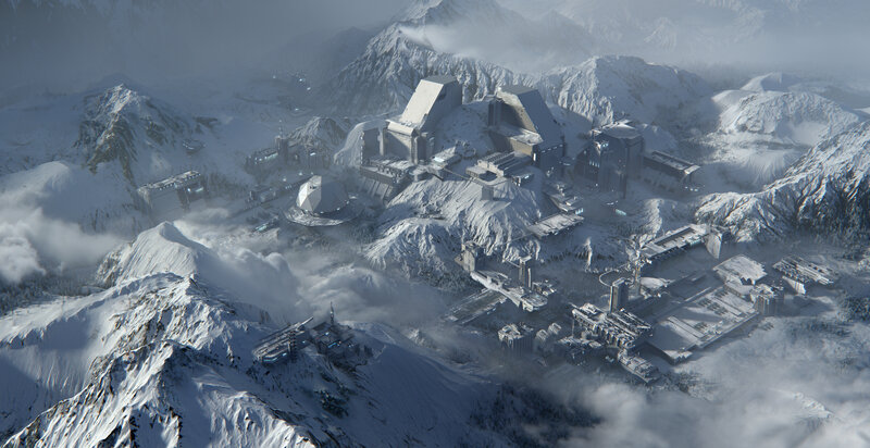 Futuristic Base in Mountains