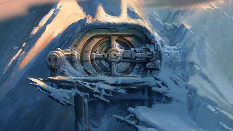 futuristic base in snow