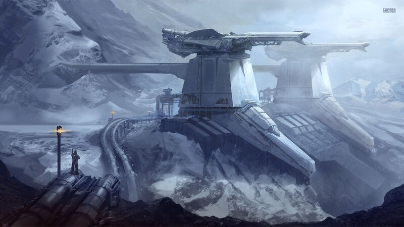 Futuristic Base in Snow — White, Dramatic