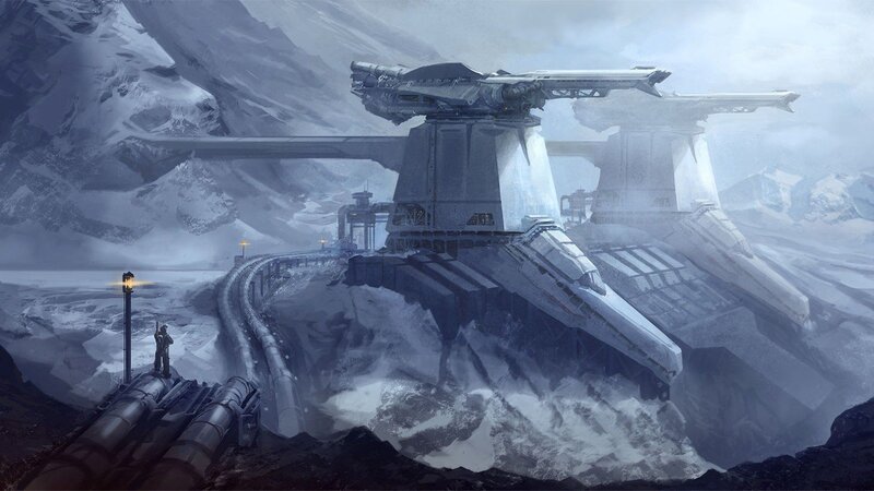 Futuristic Base in Snow — White, Dramatic, Winter