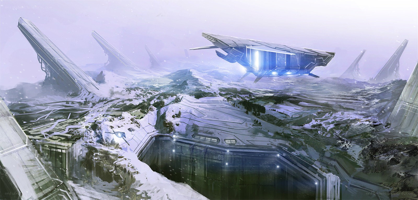 futuristic base on alien planet