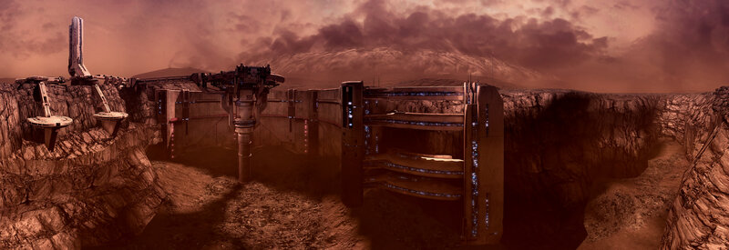 Futuristic Base on Alien Planet — Brown