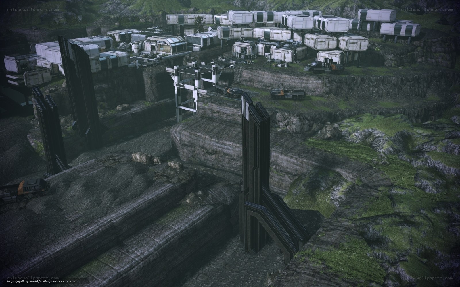 Futuristic base on alien planet