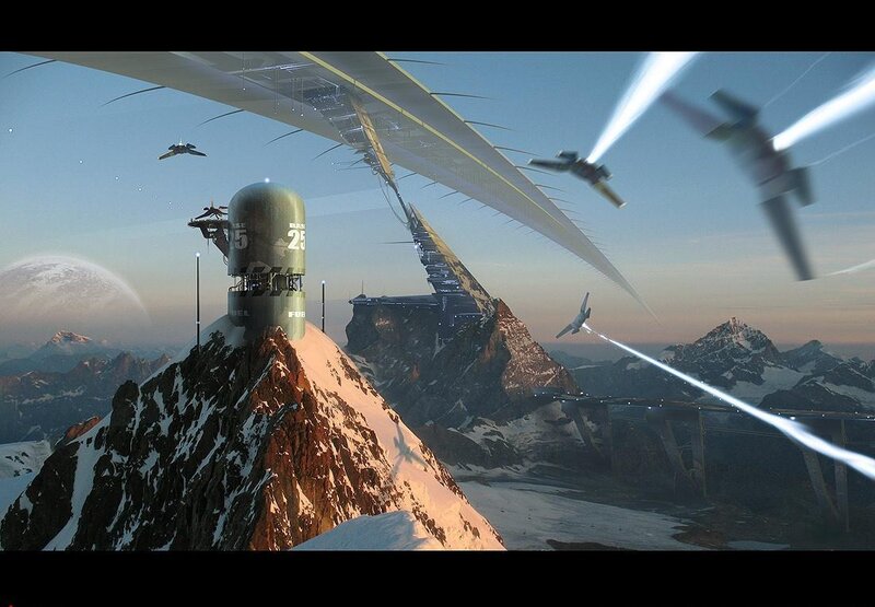 Futuristic Base on Mountain