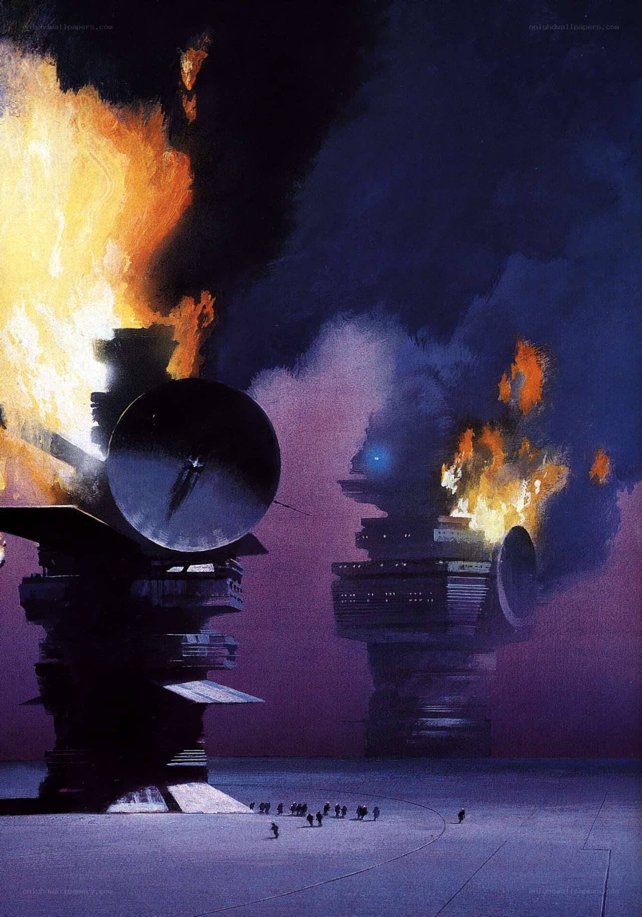 Futuristic battle scene