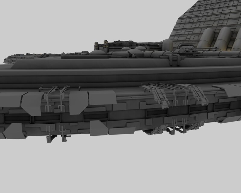 futuristic battleship model