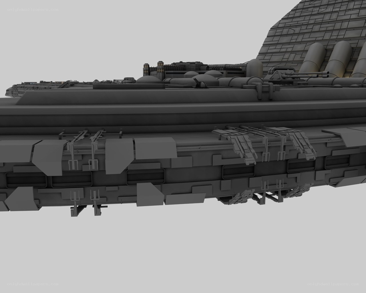 futuristic battleship model