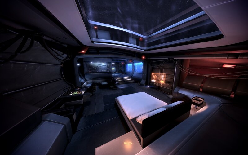 Futuristic Bedroom Interior — Black