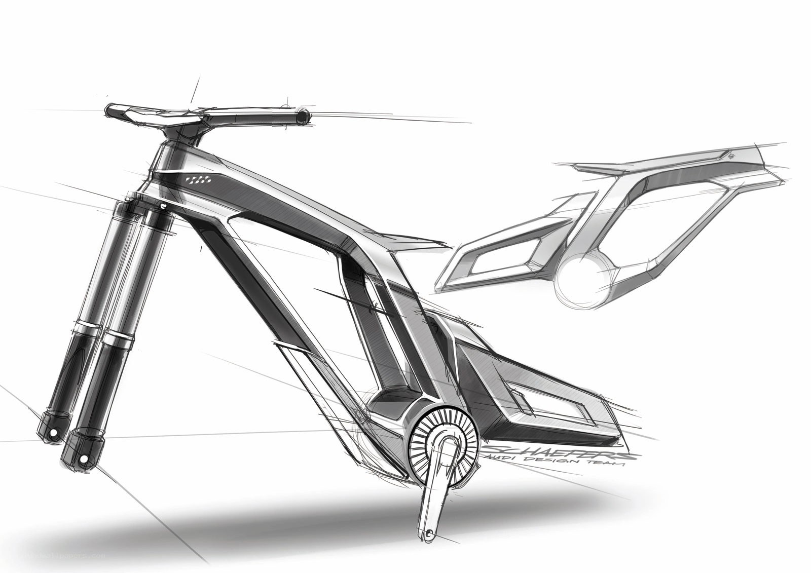 futuristic bicycle concept sketch