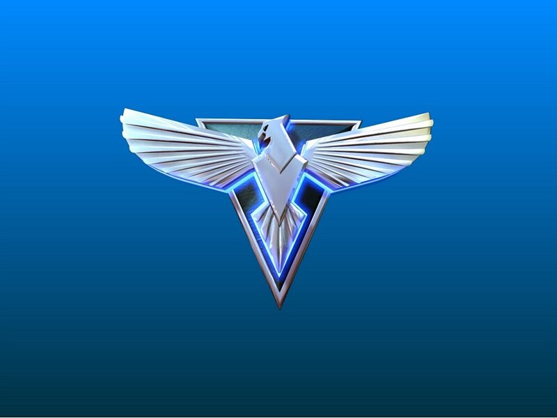 futuristic bird emblem