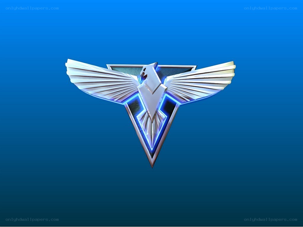 futuristic bird emblem