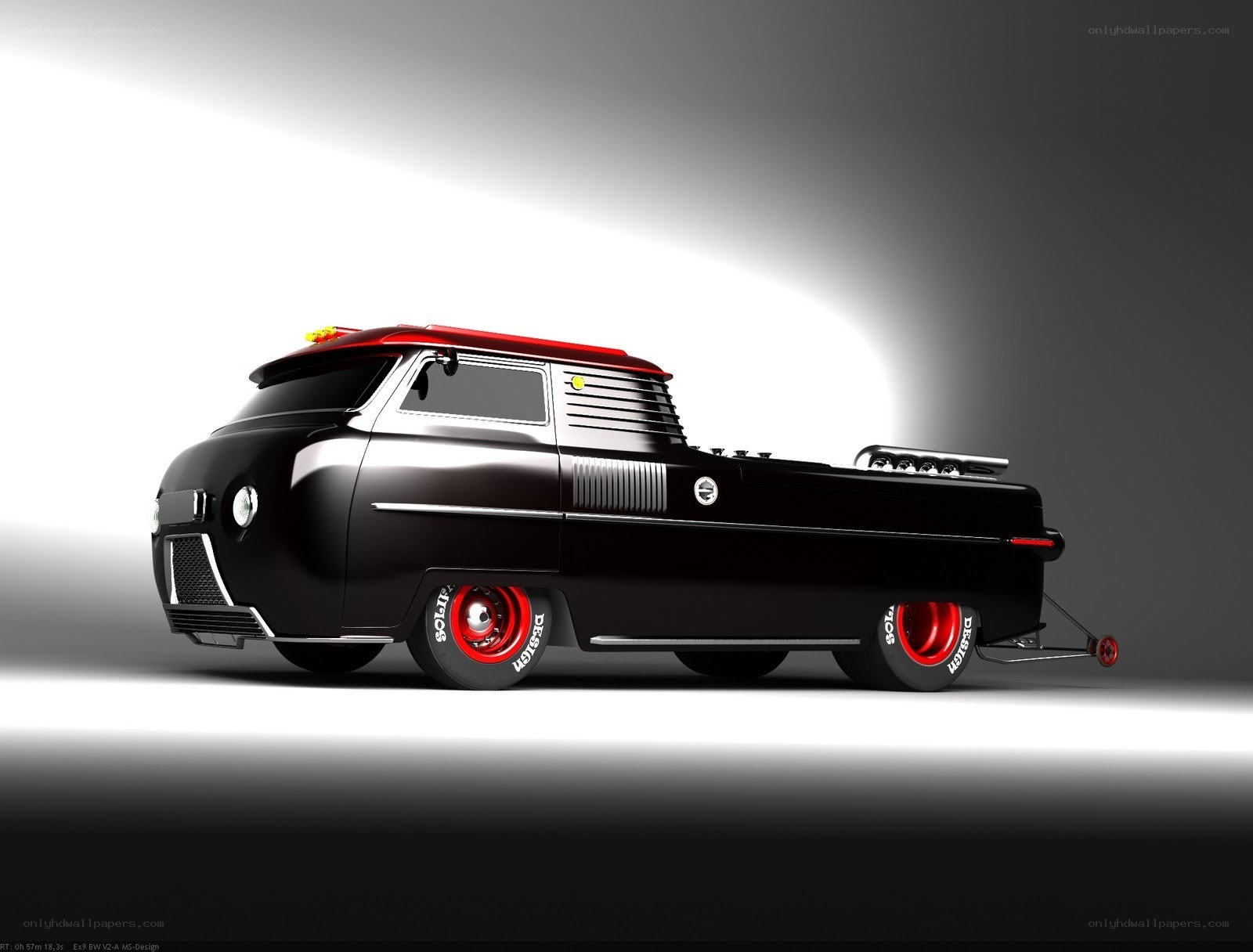 futuristic black and red vehicle