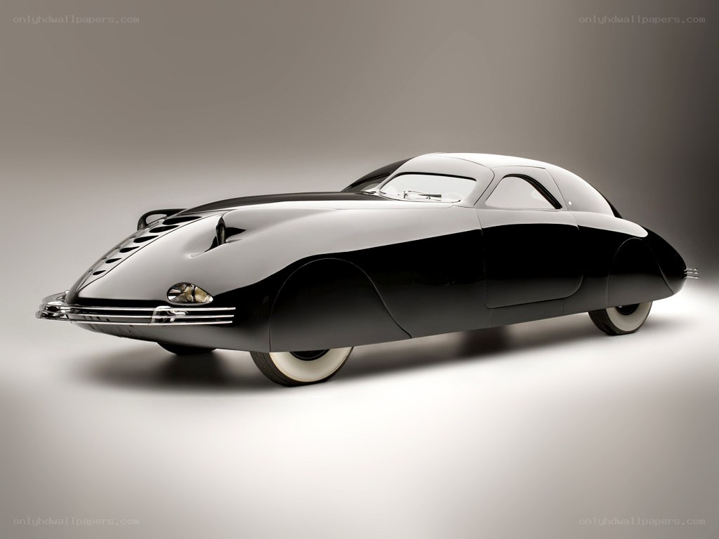 futuristic black and white car