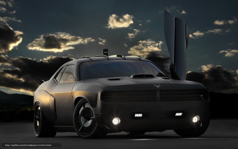 futuristic black car at dusk