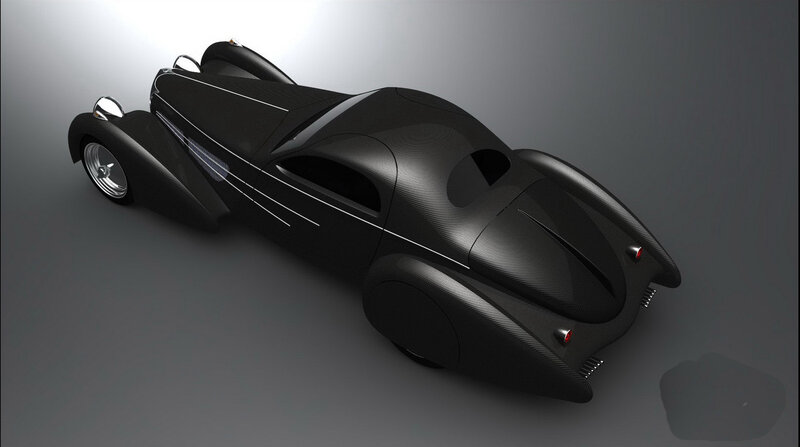 futuristic black car design