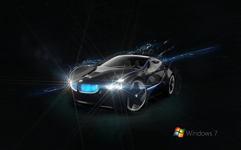Futuristic Black Car — Dramatic, Night